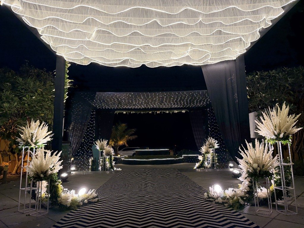 Reception Entry - Wave Light Canopy Entrance Decor